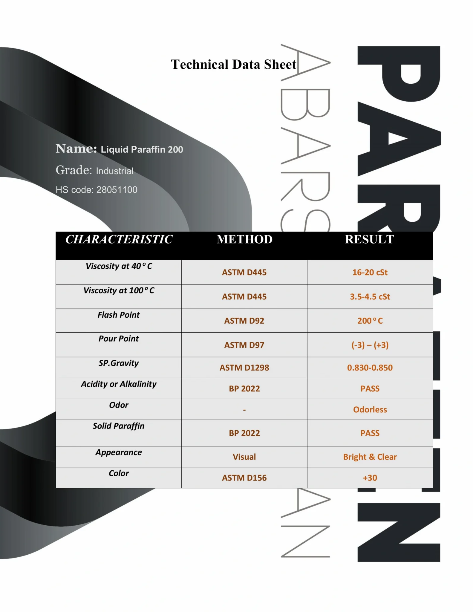 tds liquid paraffin 200