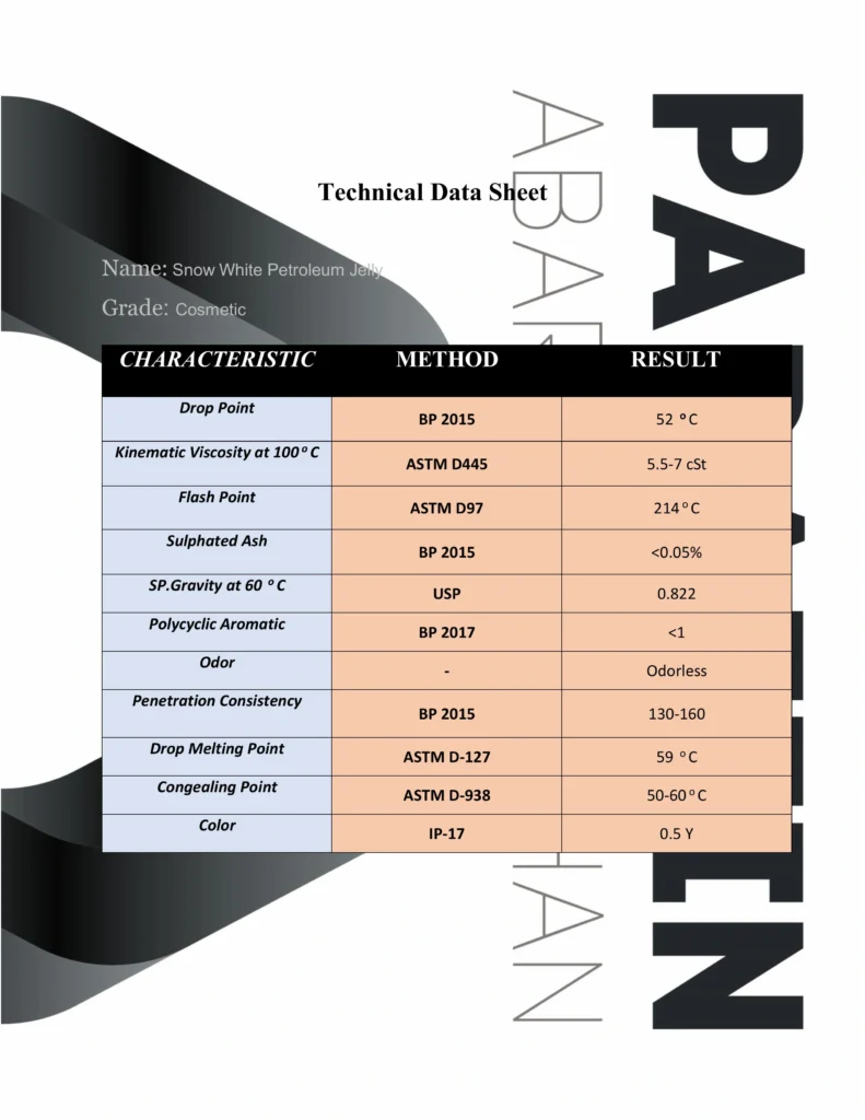 آنالیز وازلین اسنو وایت بی بو و بهداشتی
